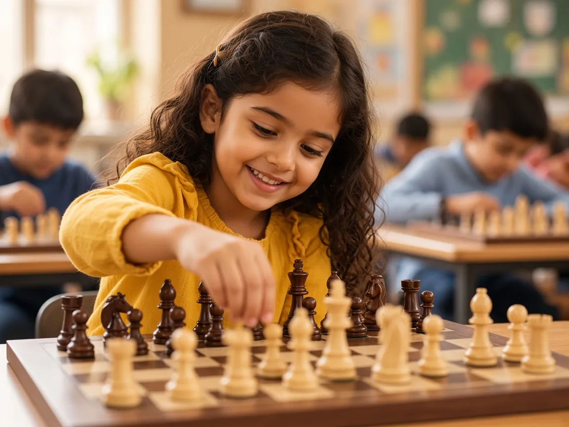 Illustrative chess photograph. Not a documented academy tournament or result.